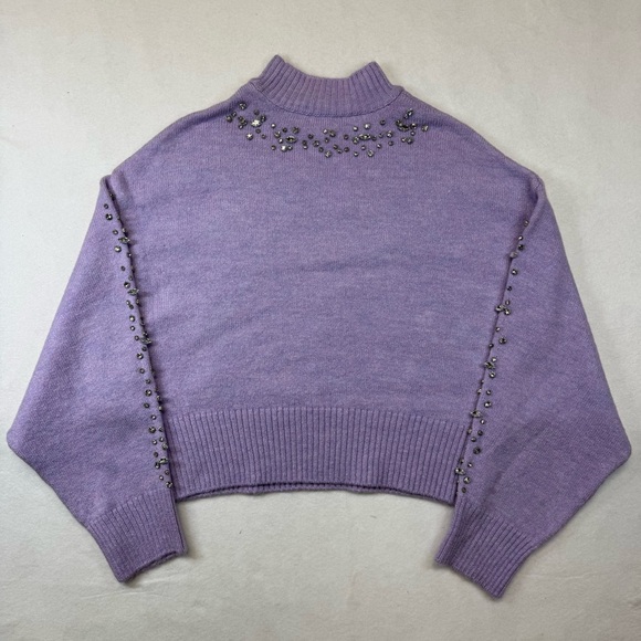 Anthropologie Pilcro Embellished Lilac Sweater NWT - Picture 4 of 13